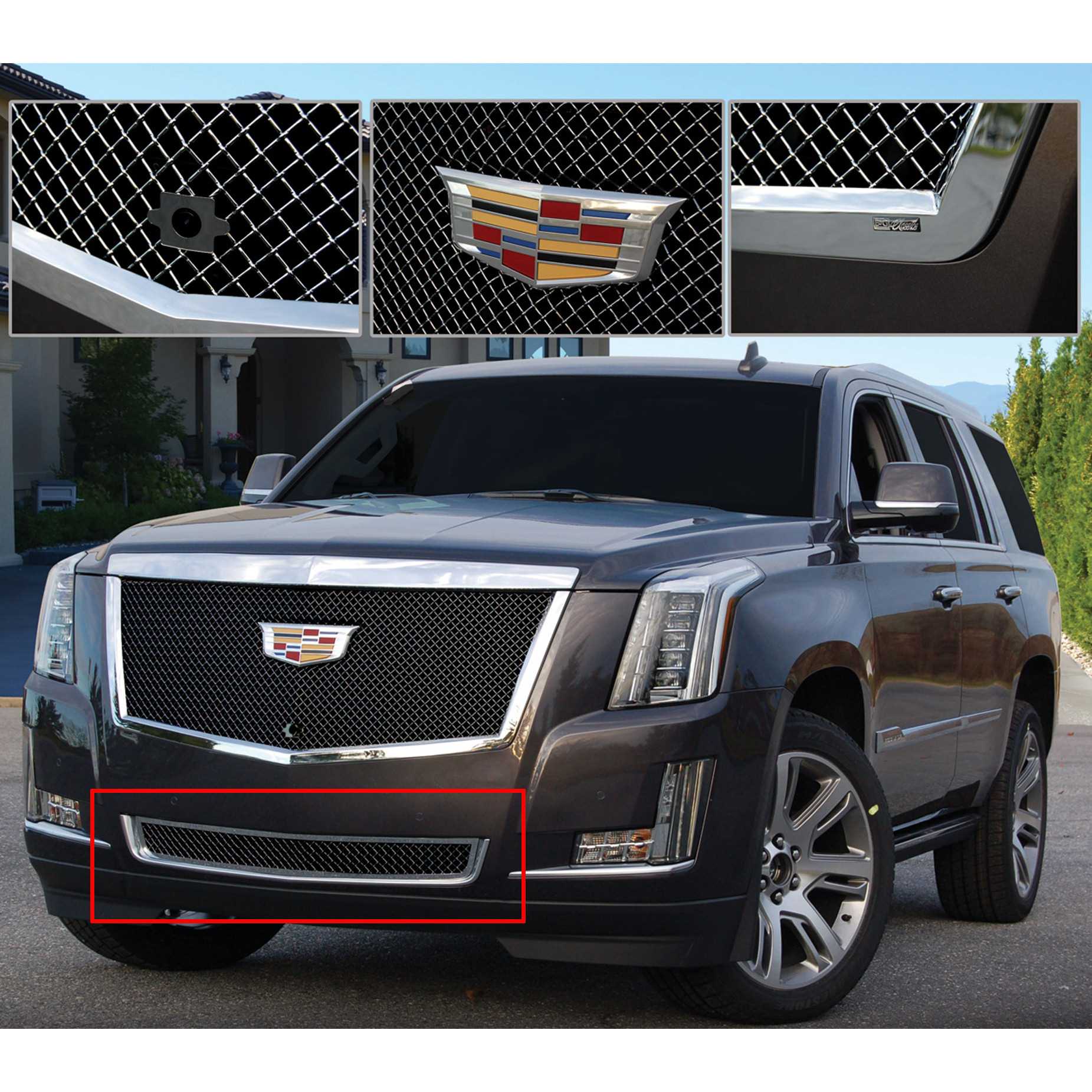 E G Classics I Cadillac Escalade Grille Lower Black Ice Heavy Mesh B L H