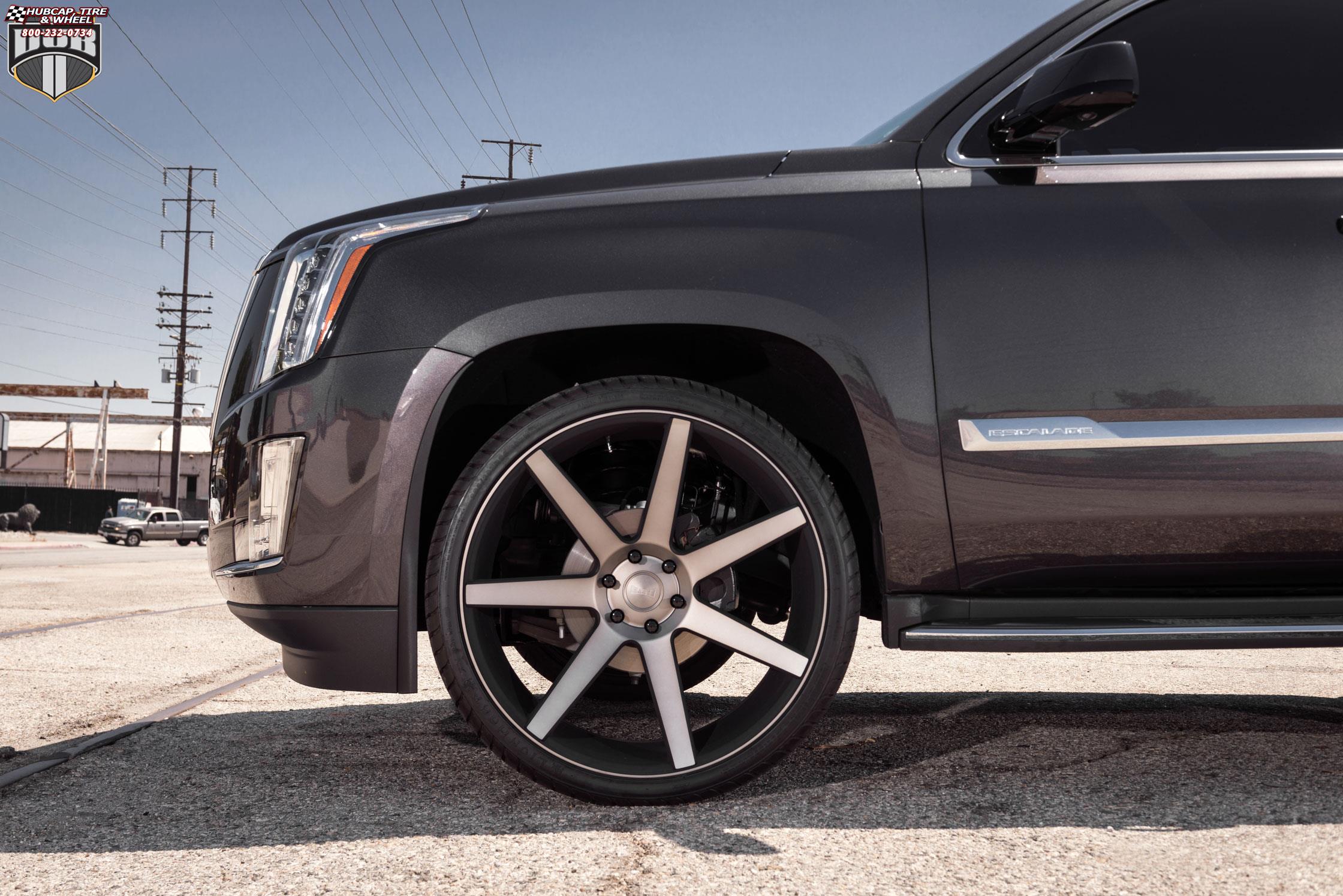 vehicle gallery/cadillac escalade dub future s127 26X10  Black & Machined with Dark Tint wheels and rims