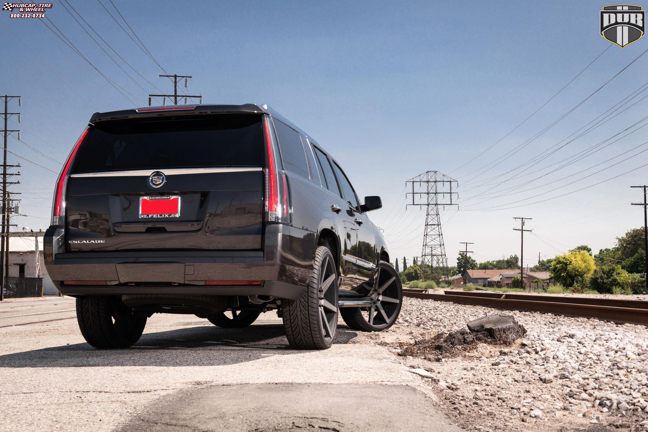 vehicle gallery/cadillac escalade dub future s127 26X10  Black & Machined with Dark Tint wheels and rims