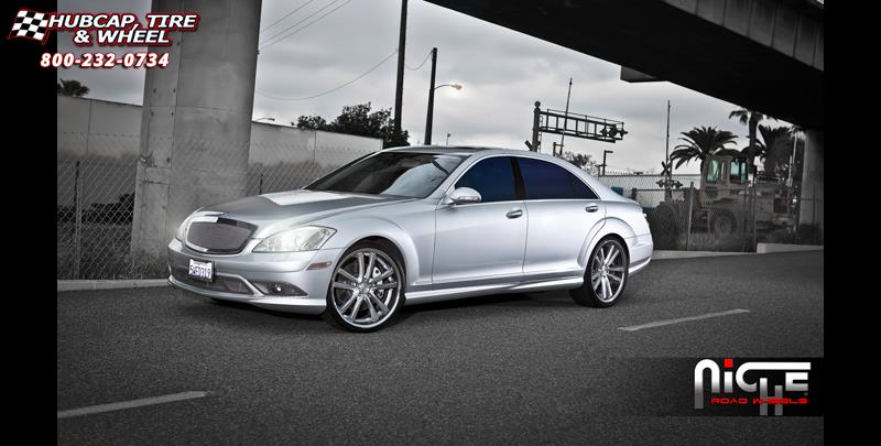 vehicle gallery/mercedes benz s550 niche concourse m885 20x85  Matte Black/Chrome Stainless wheels and rims