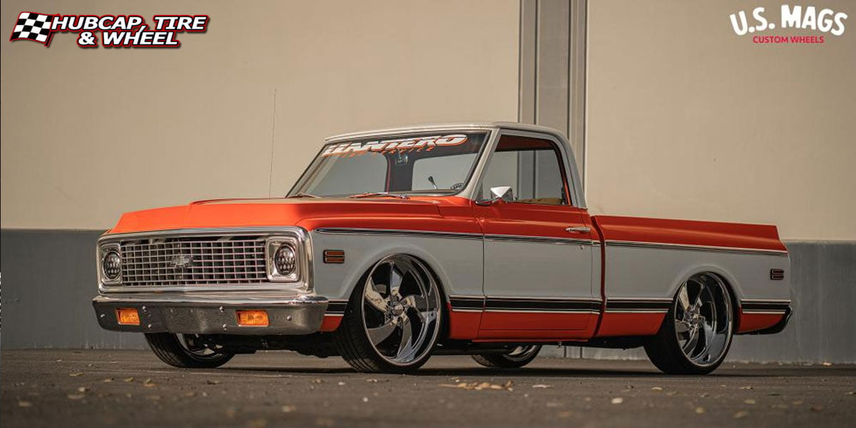 1967 chevrolet c10 us mags u132 desperado 5 custom aftermarket  Chrome wheels and rims