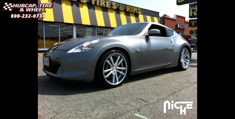 vehicle gallery/nissan 370z niche concourse m885 20x85  Matte Black/Chrome Stainless wheels and rims