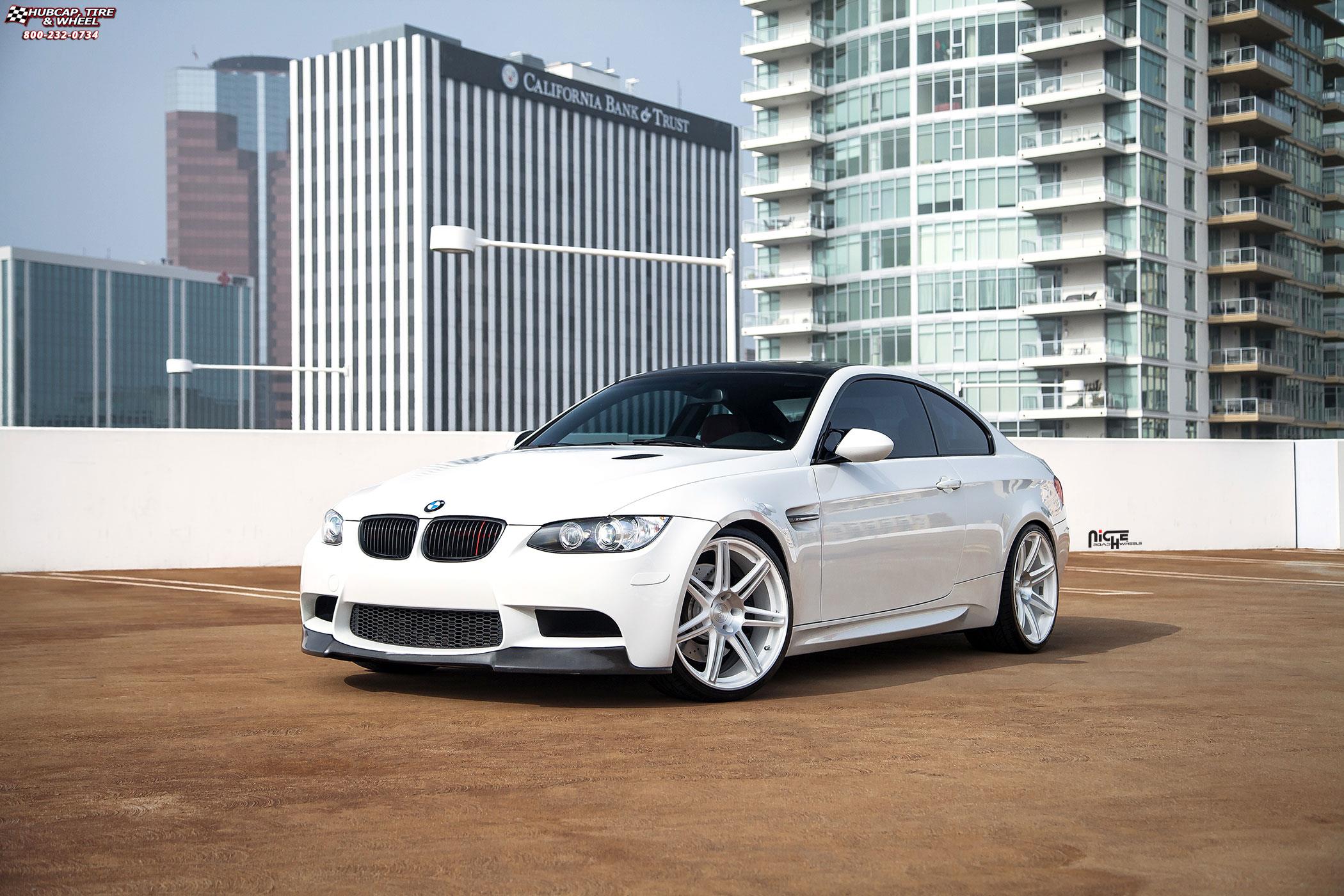vehicle gallery/bmw m3 niche lucerne 20x9  Gloss White, Machined wheels and rims