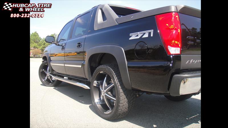 vehicle gallery/chevrolet avalanche dub big homie iii s177 24x9  Black w/ Chrome Inserts wheels and rims