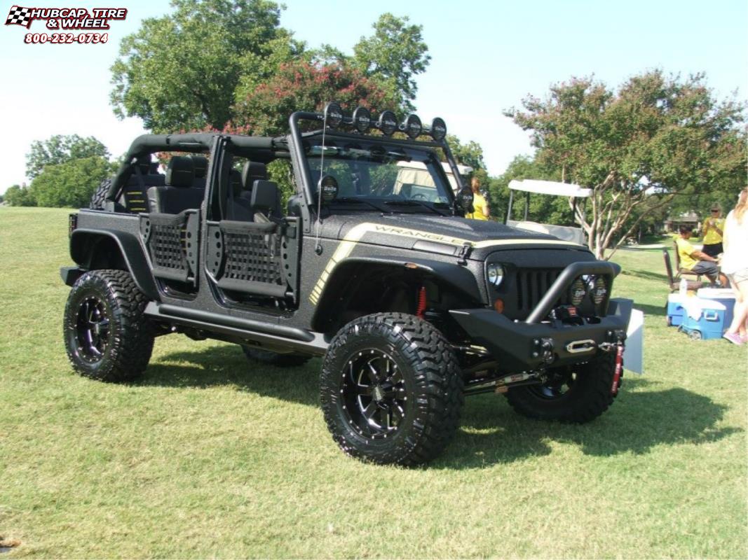 vehicle gallery/jeep wrangler moto metal mo962  Gloss Black & Milled wheels and rims