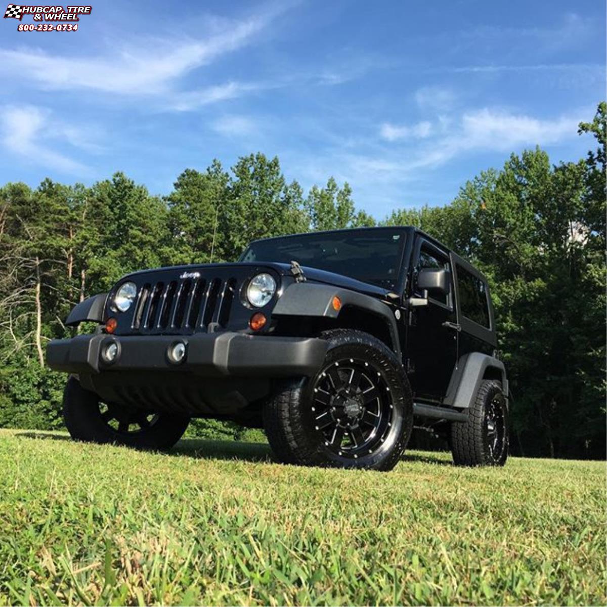 vehicle gallery/jeep wrangler moto metal mo962  Gloss Black & Milled wheels and rims