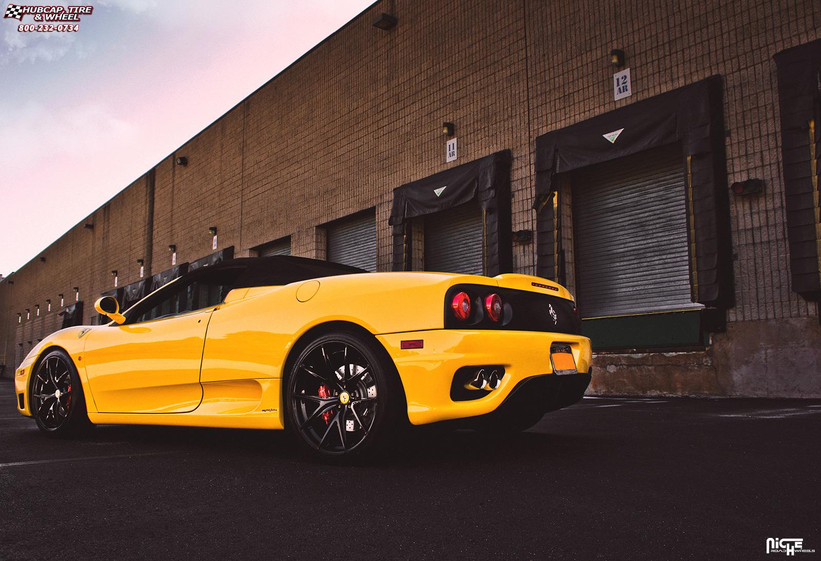 vehicle gallery/ferrari 360 modena spyder niche misano 19x85  Gloss Black wheels and rims