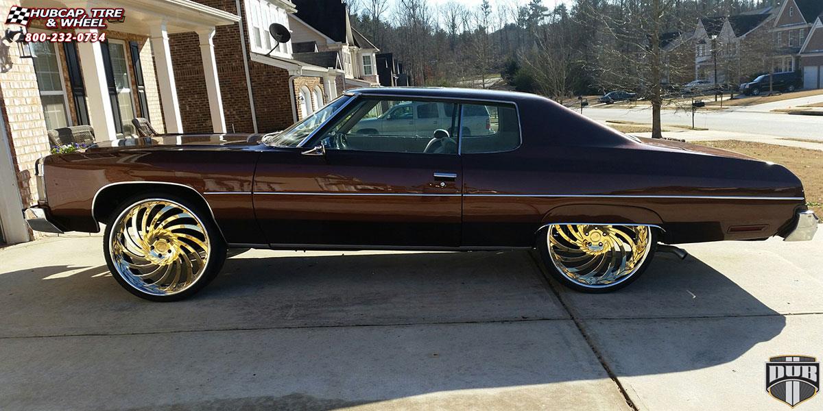 vehicle gallery/chevrolet impala dub xa30 delish 26X9  Hi Luster Gold | Polished Lip wheels and rims