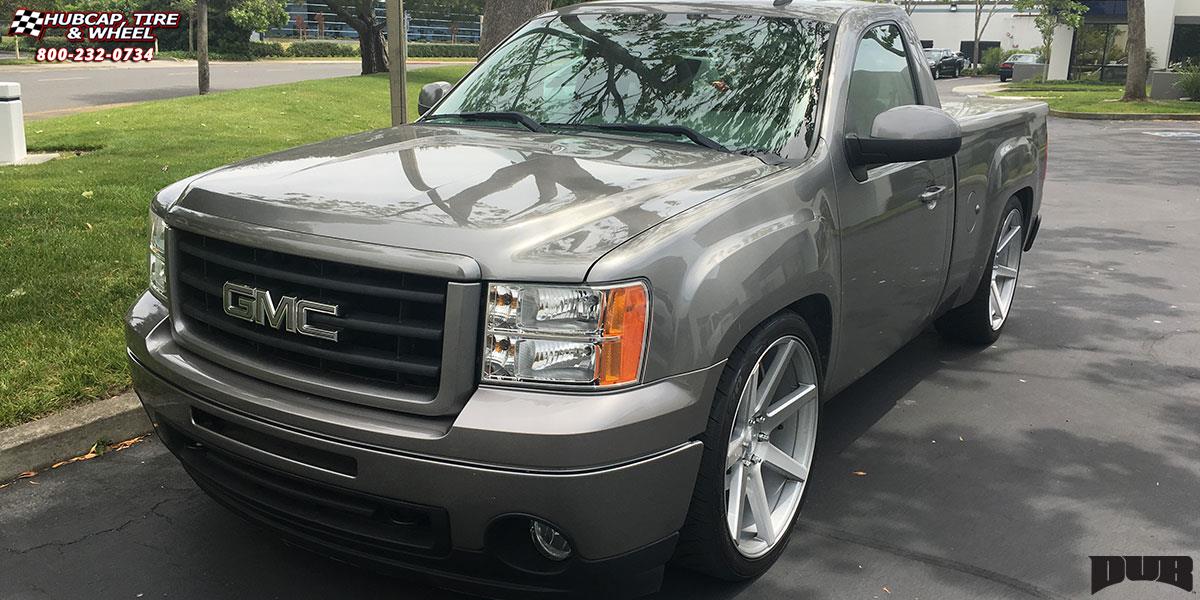 vehicle gallery/gmc sierra dub future s126 24X10  Brushed w/ Silver Windows wheels and rims