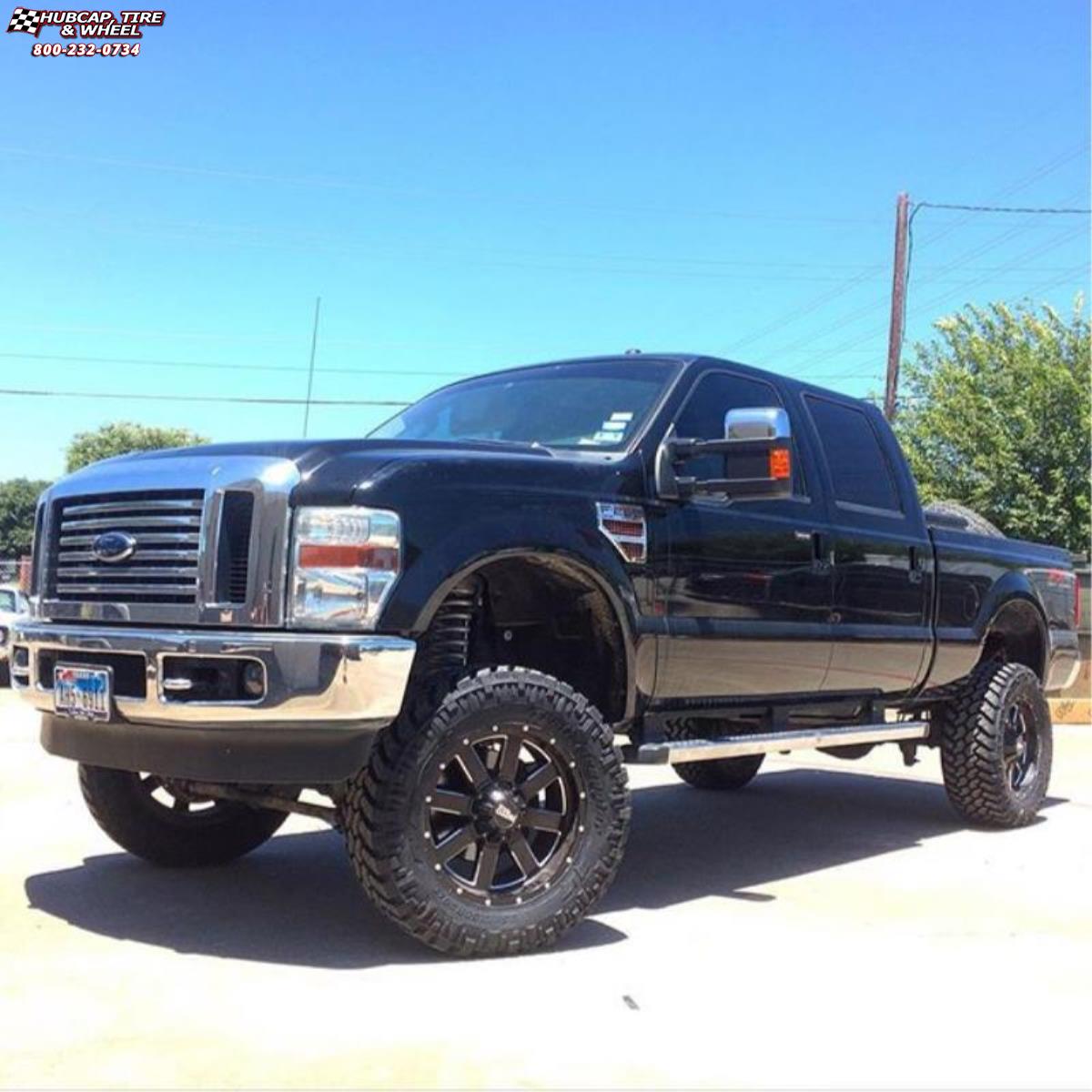 vehicle gallery/ford f250 moto metal mo962  Satin Black & Milled wheels and rims