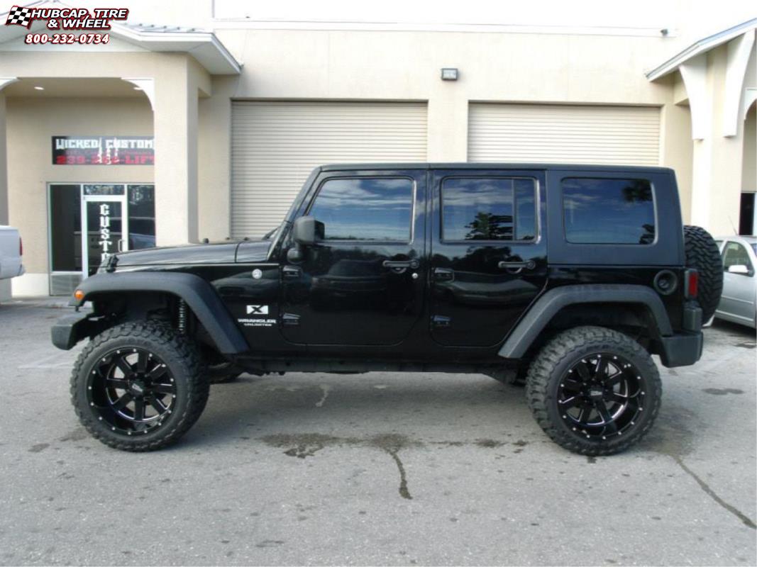 vehicle gallery/jeep wrangler moto metal mo962  Gloss Black & Milled wheels and rims