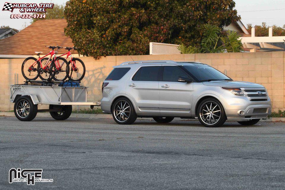 vehicle gallery/ford explorer niche spa m879 20x9  Black & Machined/Polished Stainless wheels and rims