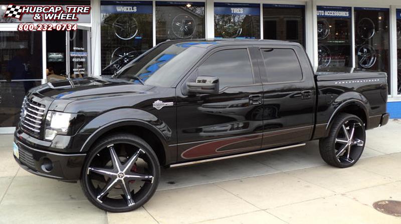 Ford F-150 Dub Big Homie III - S177 Wheels Black w/ Chrome Inserts