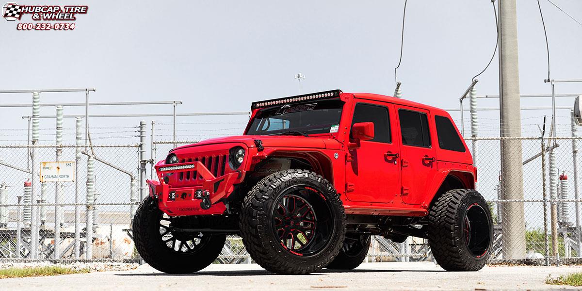 Jeep Wrangler Fuel Forged FF19 Gloss Black | Red Windows 24 X 16
