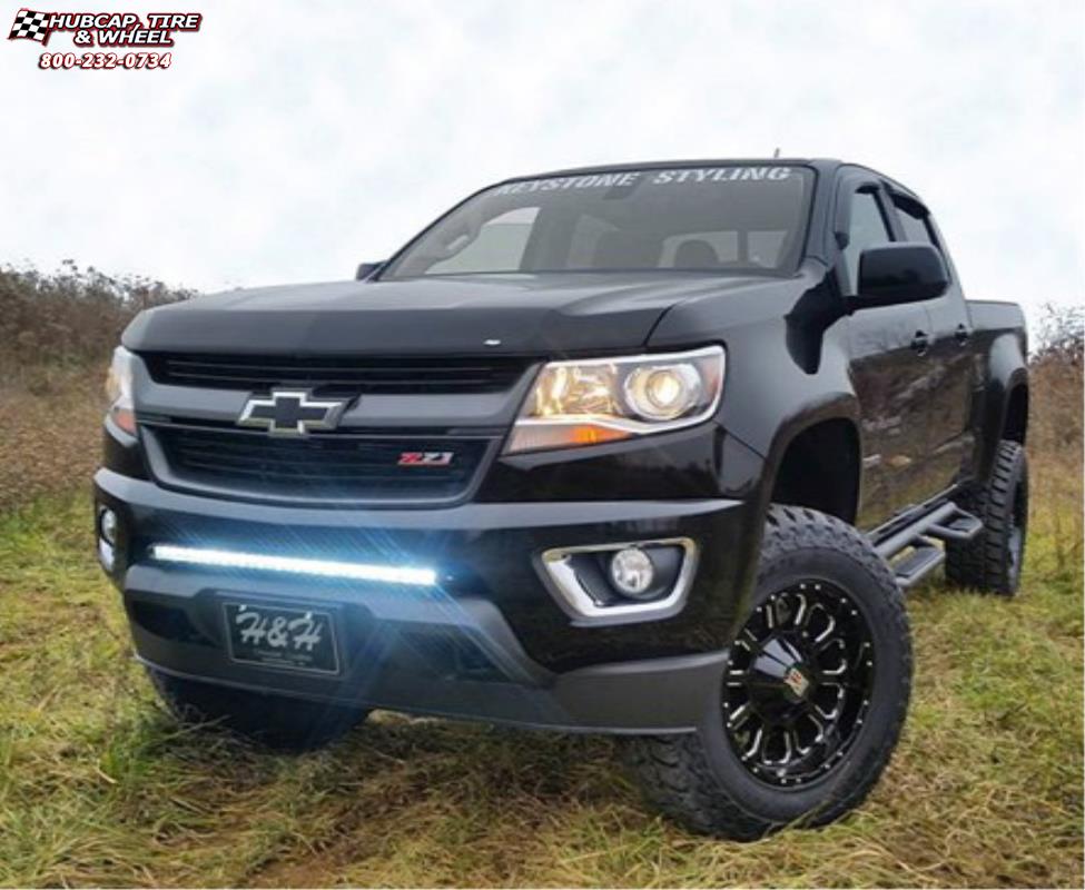 vehicle gallery/chevrolet colorado xd series xd806 bomb x  Gloss Black Milled wheels and rims