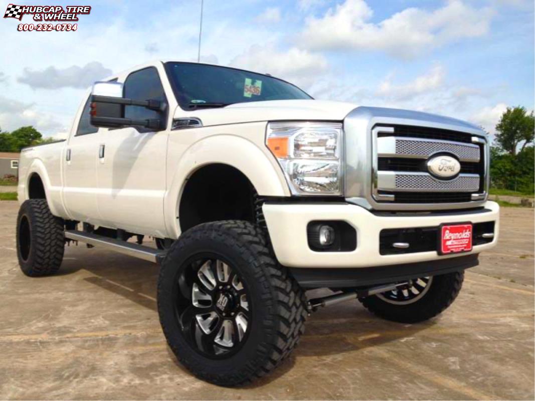 vehicle gallery/2014 ford f 250 xd series xd404 surge x  Black Machined wheels and rims