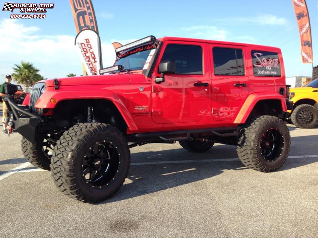 vehicle gallery/jeep wrangler moto metal mo962  Gloss Black & Milled wheels and rims