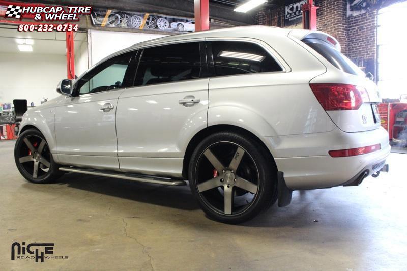 vehicle gallery/audi q7 niche milan m134 suv  Black & Machined with Dark Tint wheels and rims