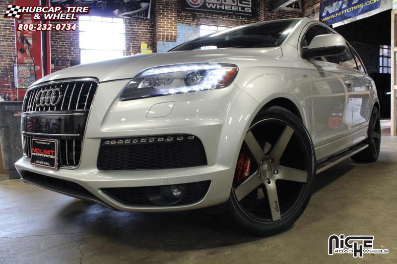 vehicle gallery/audi q7 niche milan m134 suv  Black & Machined with Dark Tint wheels and rims