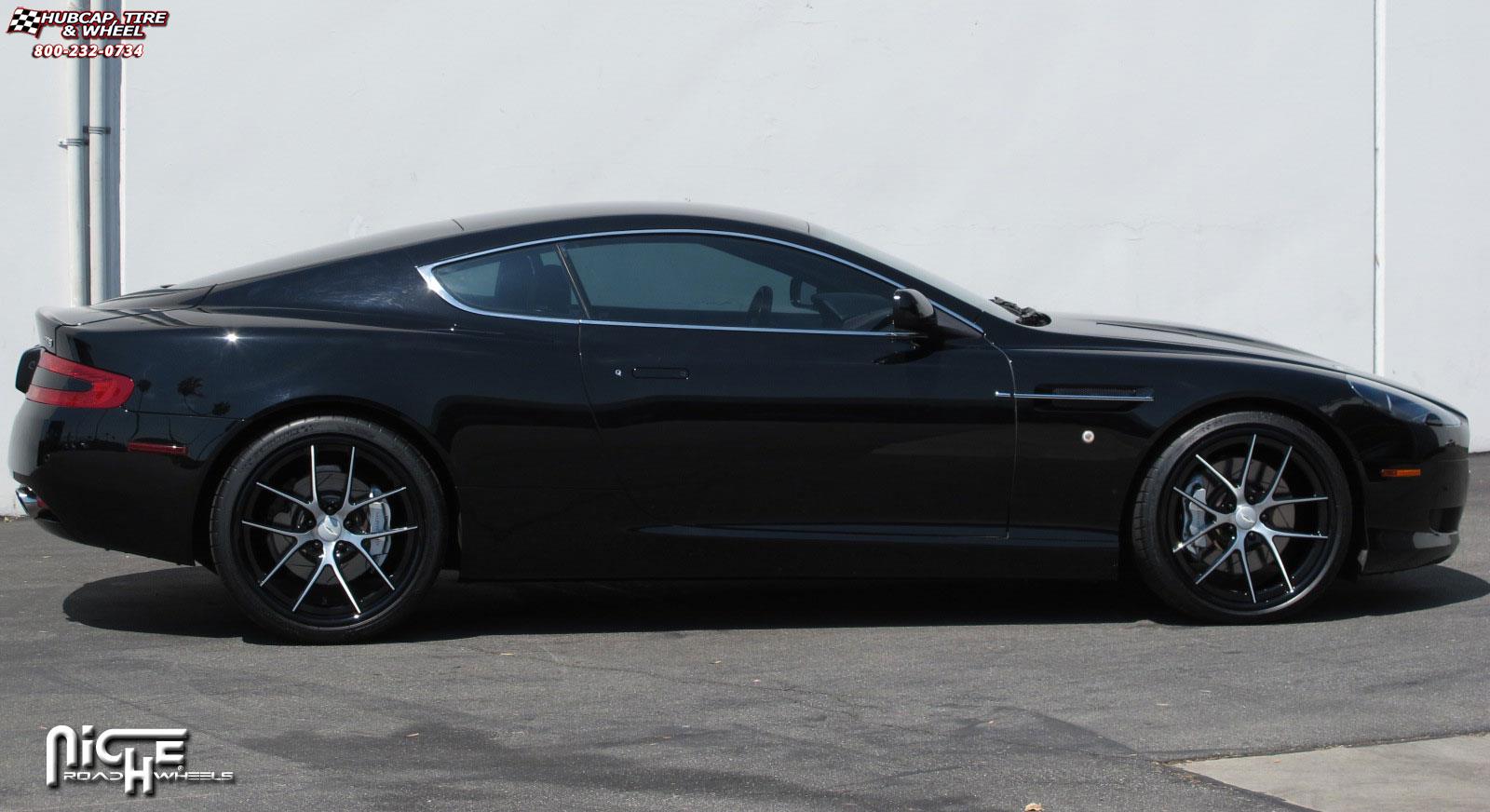 vehicle gallery/aston martin db9 niche targa  Gloss Black with Brushed Face wheels and rims