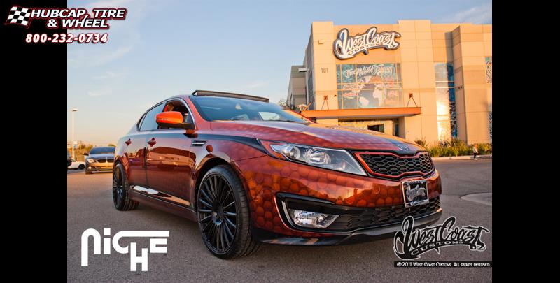 vehicle gallery/kia optima niche stance  Matte Black wheels and rims