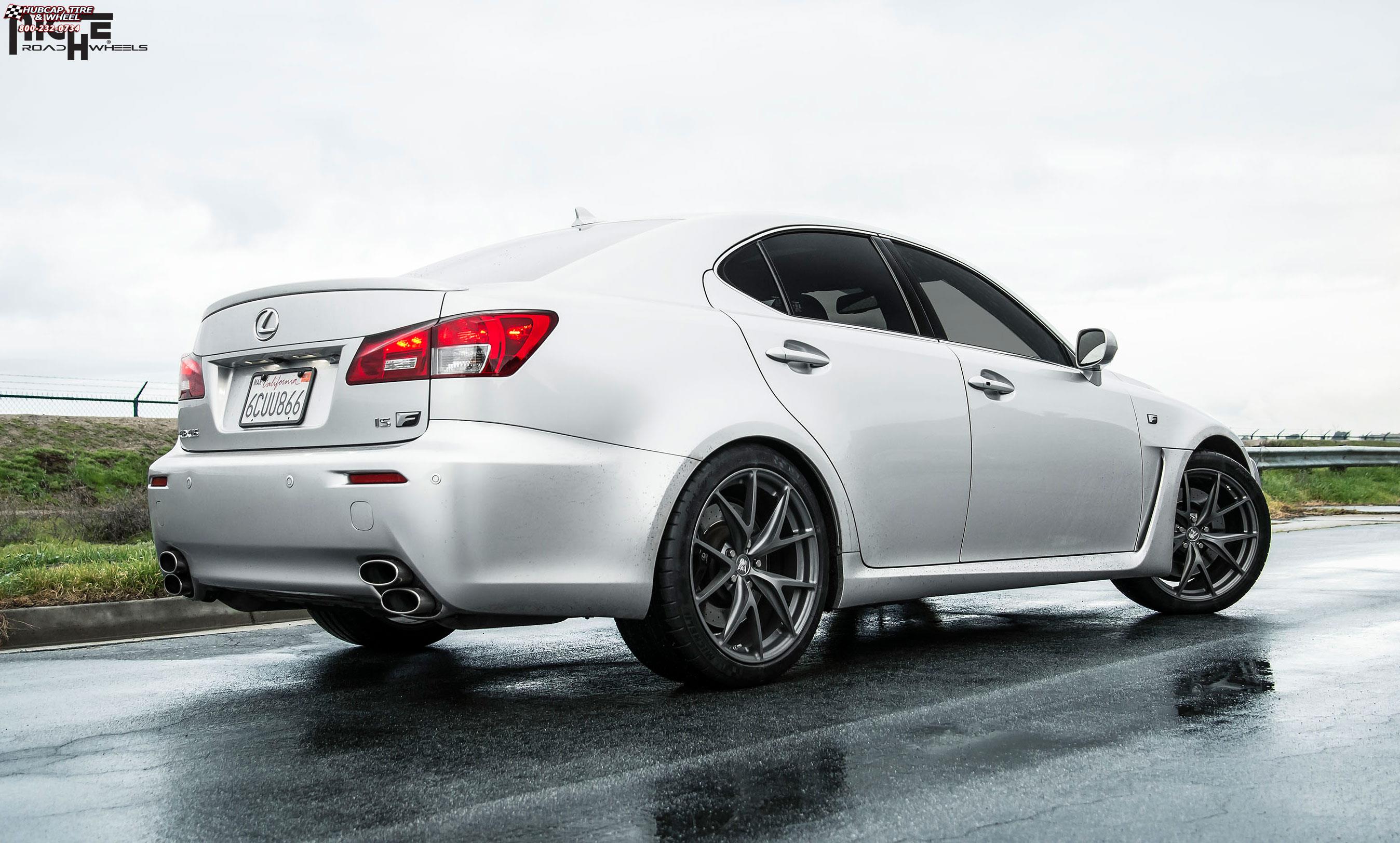 vehicle gallery/lexus is f niche misano 19x85  Anthracite wheels and rims