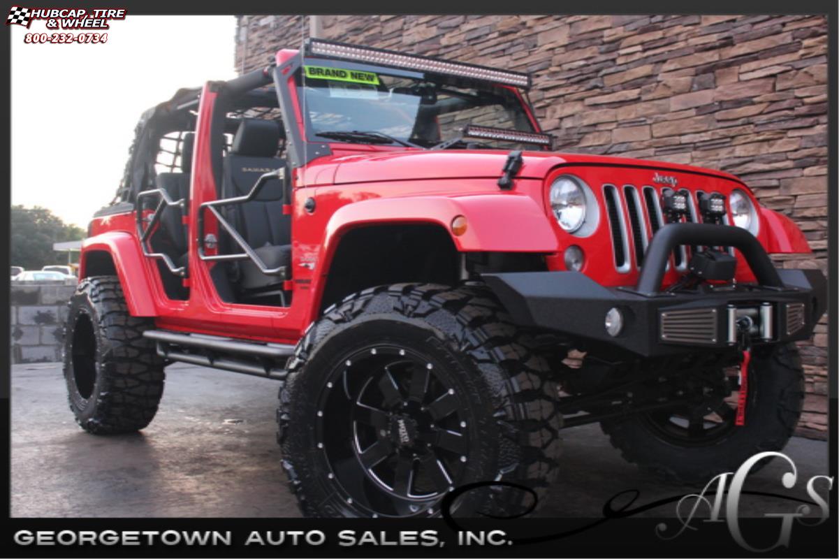 vehicle gallery/jeep wrangler moto metal mo962  Gloss Black & Milled wheels and rims