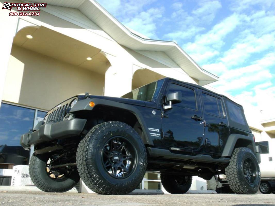 vehicle gallery/jeep wrangler moto metal mo961  Satin Black Silver Insert wheels and rims