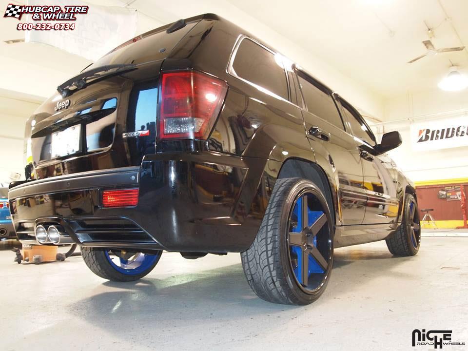 vehicle gallery/jeep cherokee srt8 niche nurburg m880 22x105  Matte Black / Black Stainless wheels and rims