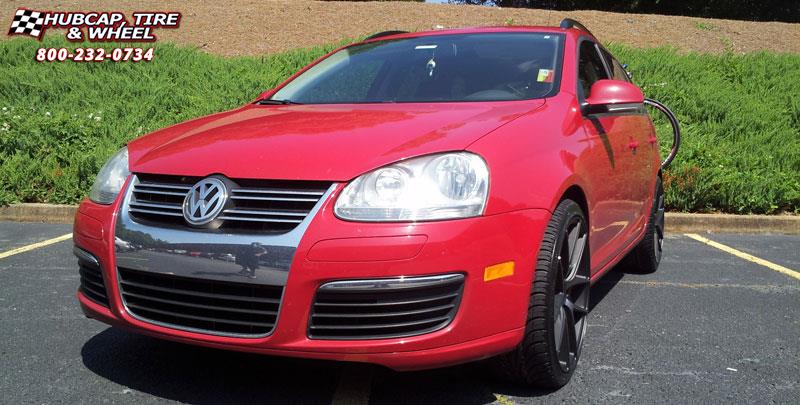 vehicle gallery/volkswagen jetta sport wagon niche targa m130 19x85  Black & Machined with Dark Tint wheels and rims