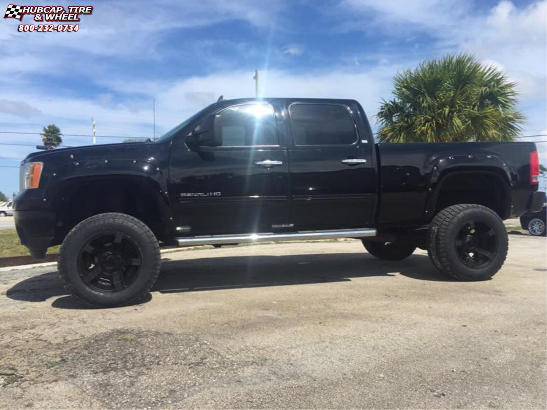 GMC Sierra 2500 HD XD Series XD811 Rockstar 2 Satin Black and Black Inserts