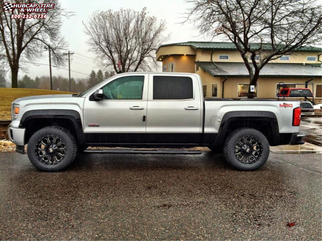 vehicle gallery/gmc sierra 2500 xd series xd806 bomb x  Gloss Black Milled wheels and rims