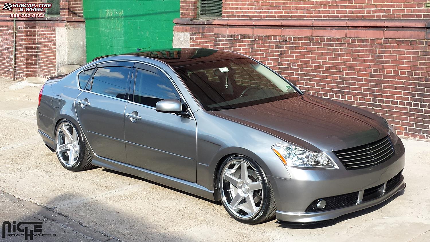 vehicle gallery/infiniti m45 niche nurburg m881 20x10  Silver & Machined/Chrome Stainless wheels and rims