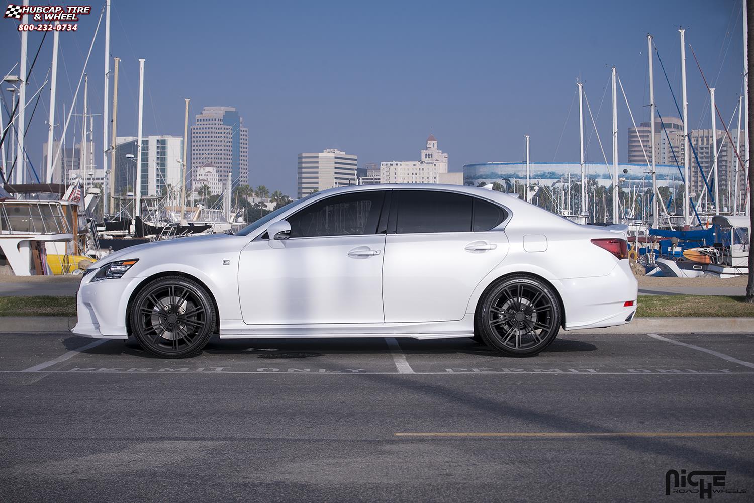 vehicle gallery/lexus gsf niche ritz 20x9  Matte Black wheels and rims