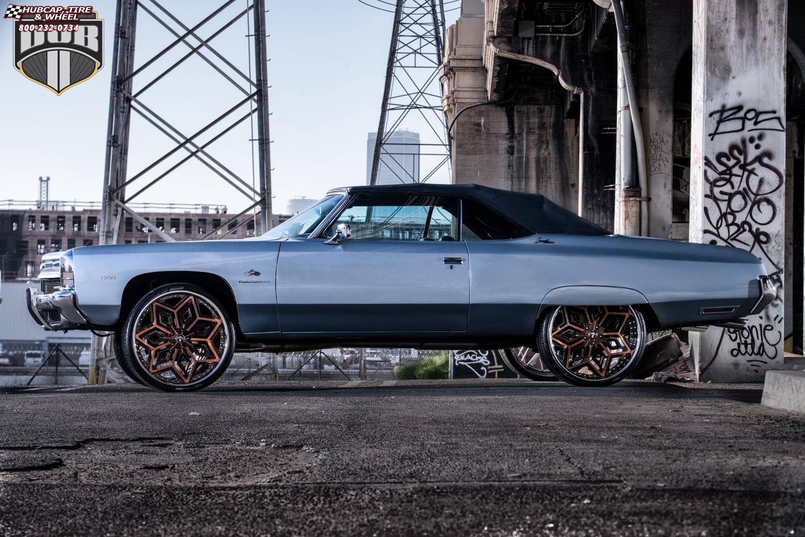 vehicle gallery/chevrolet impala dub x87 chron 26X9  Brushed w/ Louis V tint, chrome lip wheels and rims