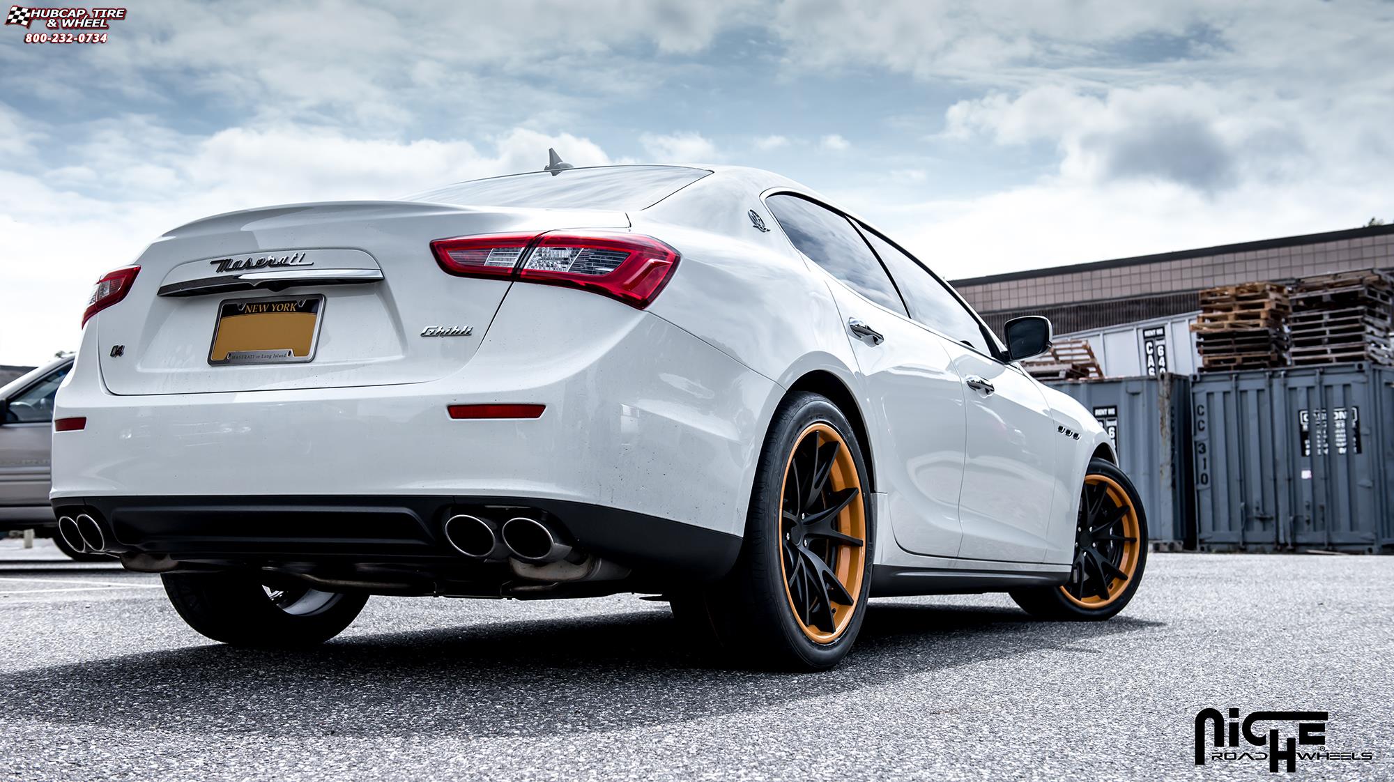 vehicle gallery/maserati ghibli niche stuttgart 20x9  Matte Black, Gloss Black Lip wheels and rims