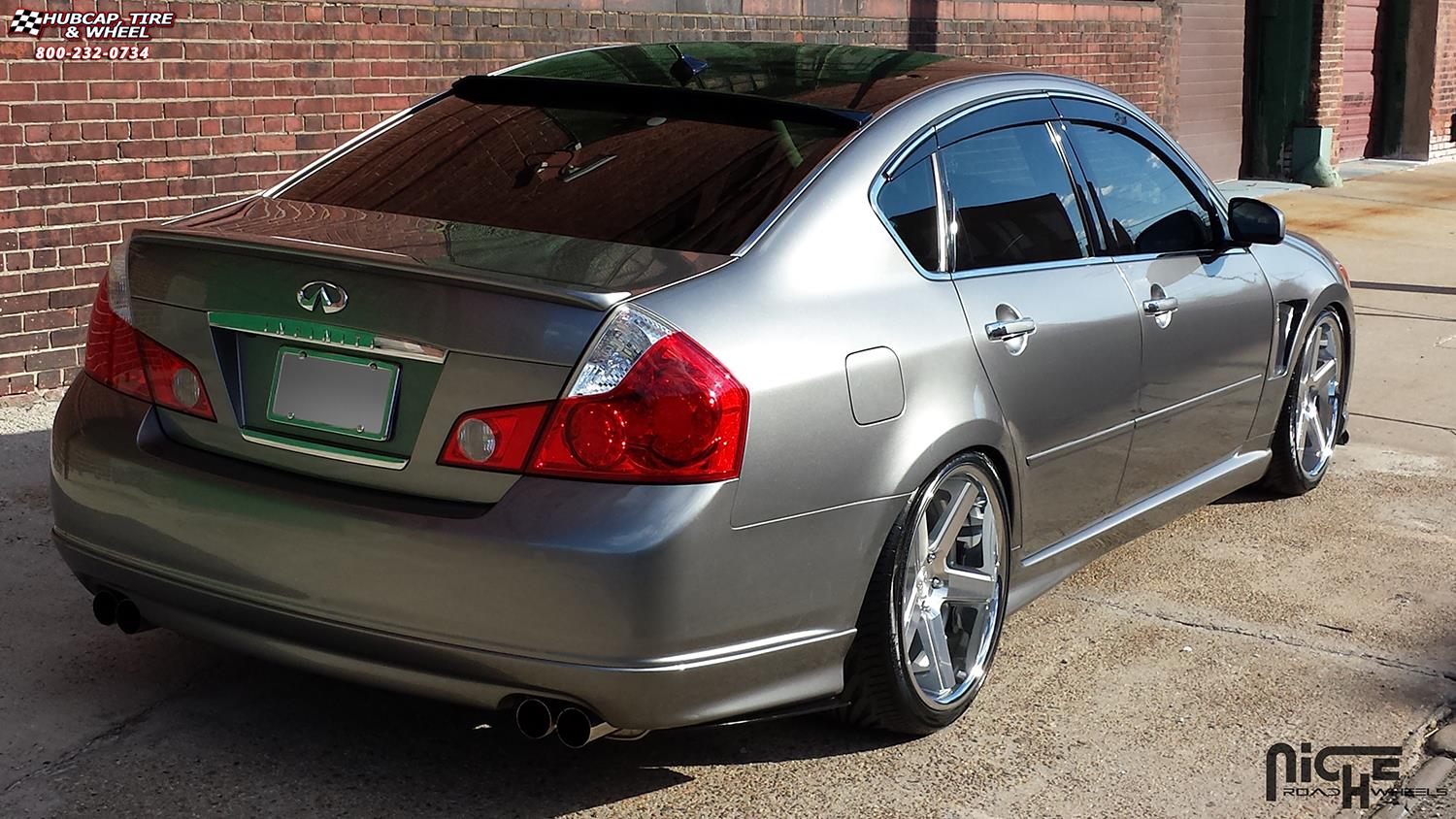 vehicle gallery/infiniti m45 niche nurburg m881 20x10  Silver & Machined/Chrome Stainless wheels and rims