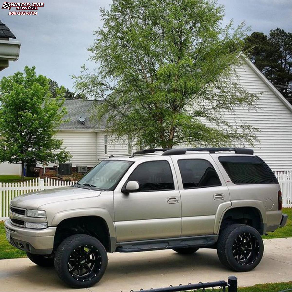 vehicle gallery/chevrolet tahoe moto metal mo962  Gloss Black & Milled wheels and rims