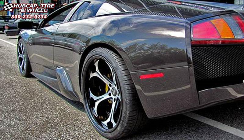 vehicle gallery/lamborghini murcielago dub x 30 19X8.5  Black w/Machine Face wheels and rims