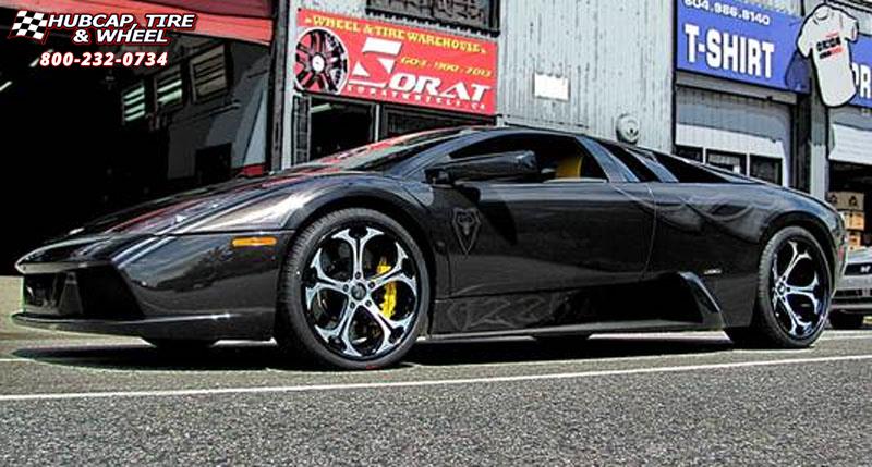 vehicle gallery/lamborghini murcielago dub x 30 19X8.5  Black w/Machine Face wheels and rims