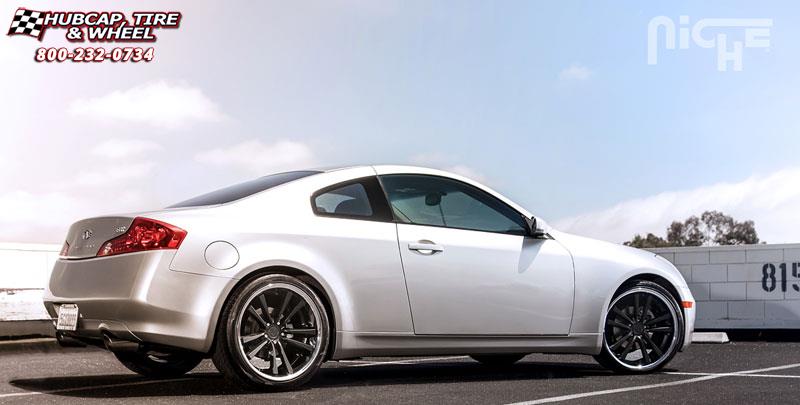 vehicle gallery/infiniti g35 niche concourse m885 20x85  Matte Black/Chrome Stainless wheels and rims