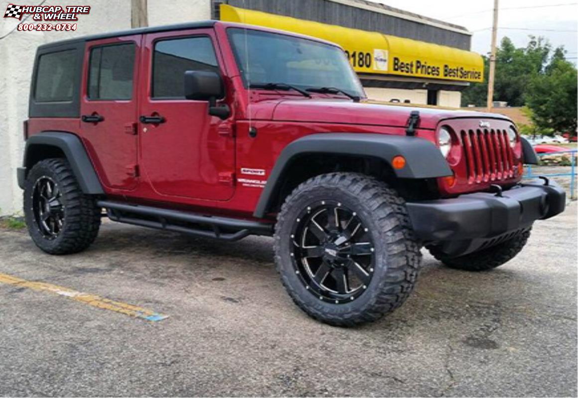 vehicle gallery/jeep wrangler moto metal mo962  Gloss Black & Milled wheels and rims