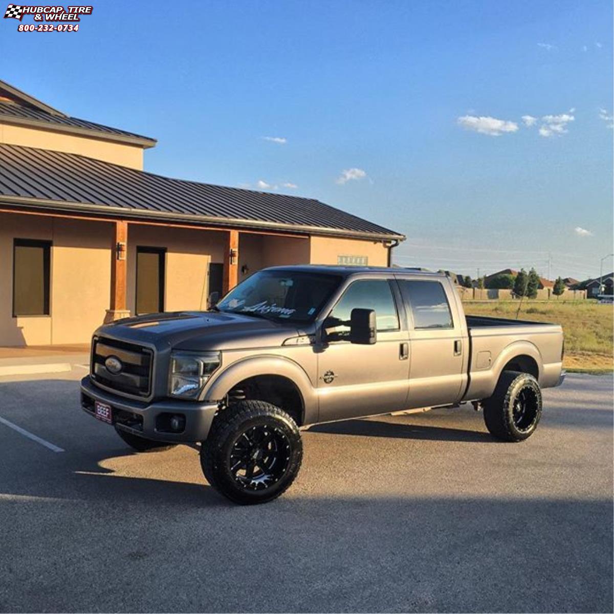 vehicle gallery/ford f 250 moto metal mo962  Gloss Black & Milled wheels and rims