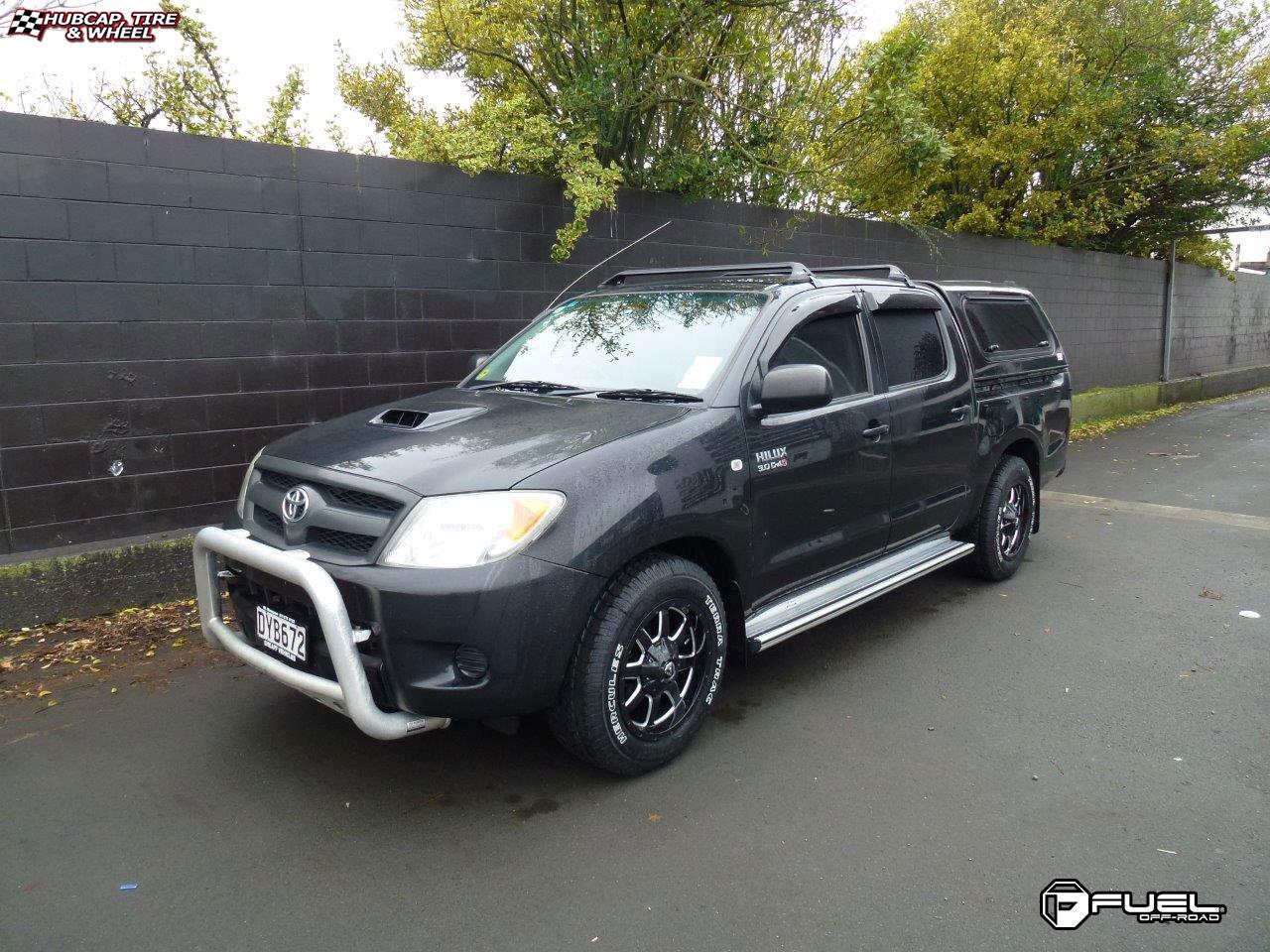 vehicle gallery/toyota hilux fuel frontier d535 0X0  Gloss Black & Milled wheels and rims