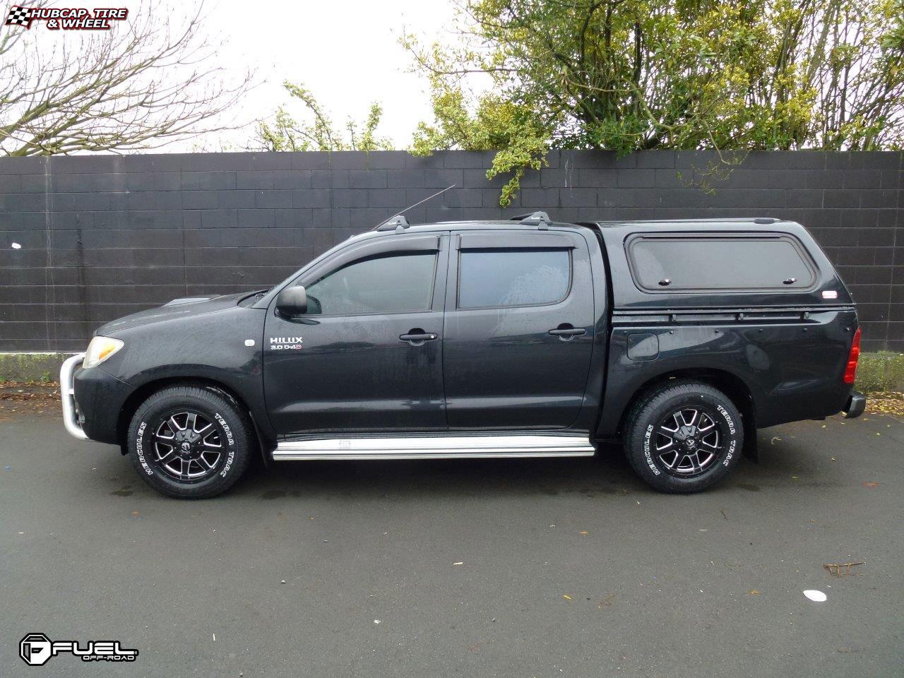 vehicle gallery/toyota hilux fuel frontier d535 0X0  Gloss Black & Milled wheels and rims