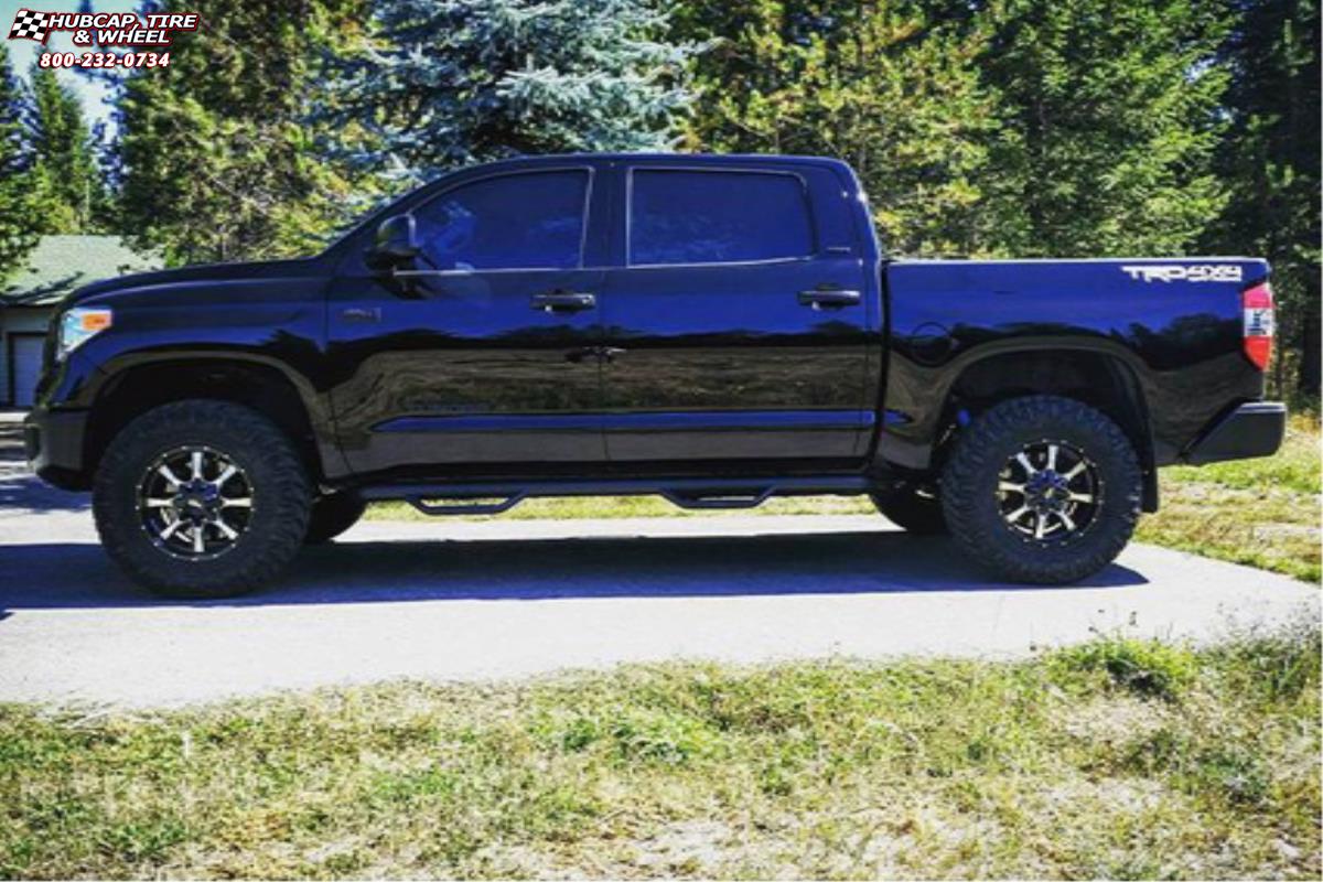 vehicle gallery/2016 toyota tundra moto metal mo970  Gloss Black Machined Face wheels and rims