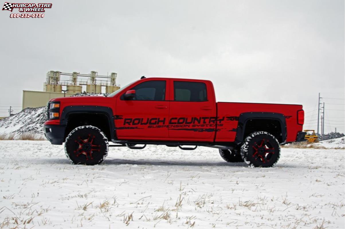 vehicle gallery/chevrolet silverado 2500 xd series xd811 rockstar 2  Red and Black Inserts wheels and rims