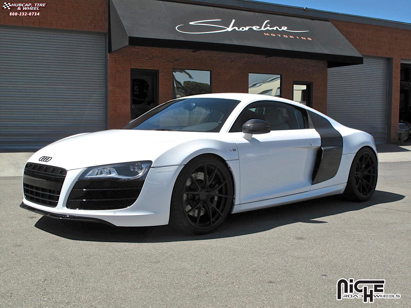 vehicle gallery/audi r8 niche stuttgart  Matte Black, Gloss Black Lip wheels and rims