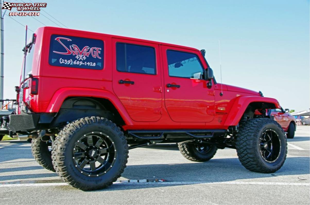 vehicle gallery/jeep wrangler moto metal mo962  Gloss Black & Milled wheels and rims