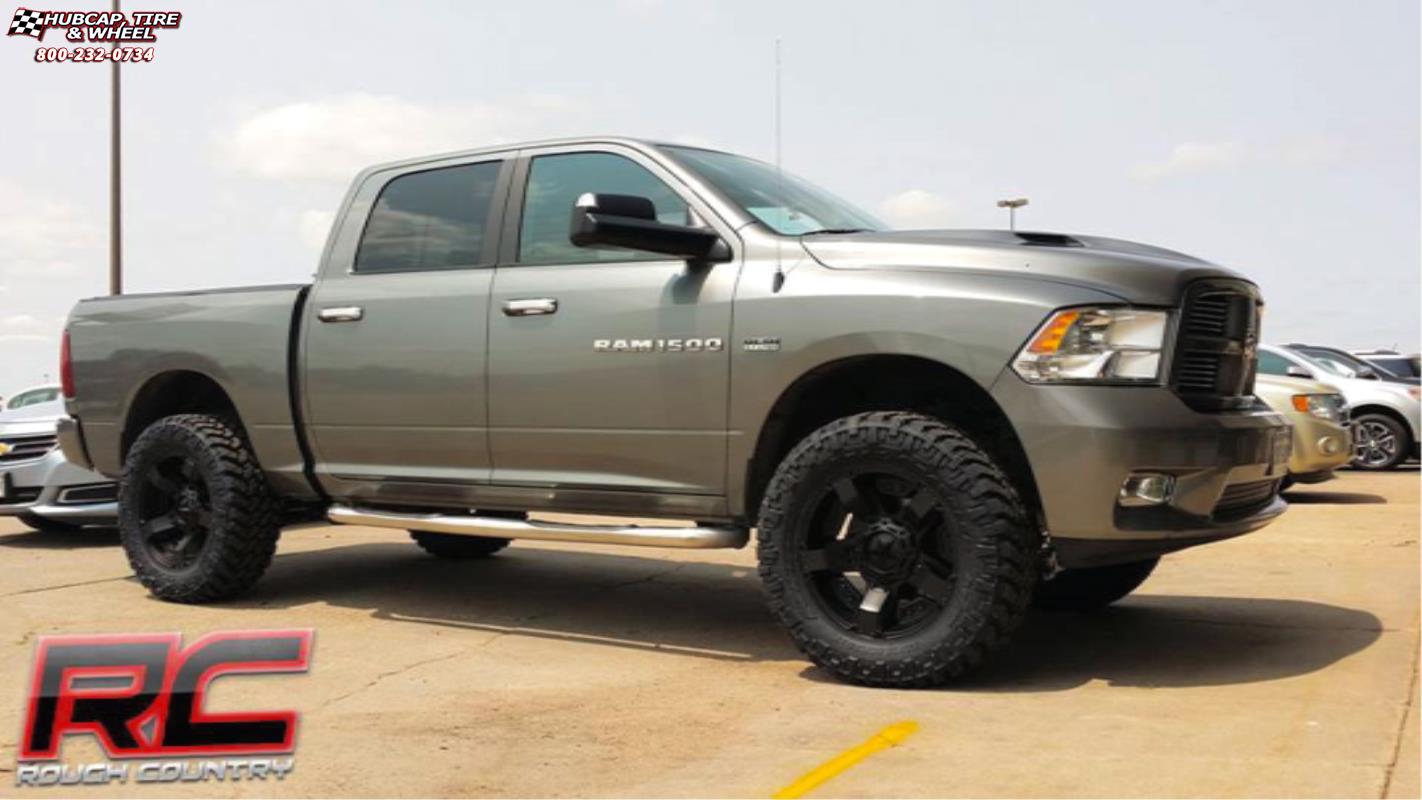 Black dodge ram with rockstar rims